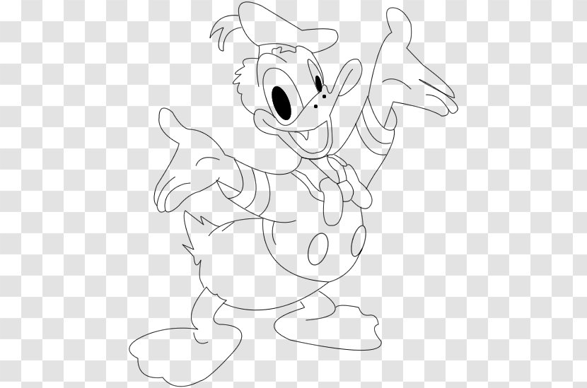 Donald Duck Black And White Drawing Coloring Book - Frame - Pato Transparent PNG