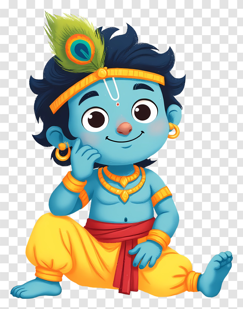 Lord Krishna - Thoughtful Seated Baby Krishna Transparent PNG