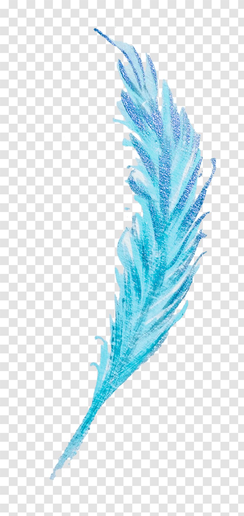 Feather Image Watercolor Painting Design - Turquoise - Falling Feathers Transparent PNG