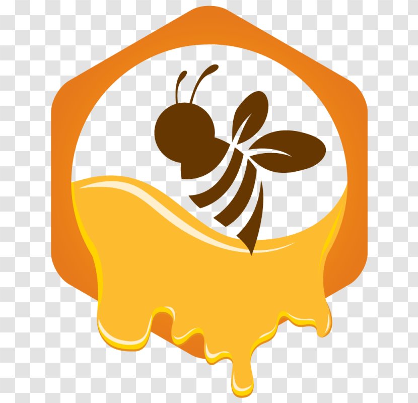 Honey Bee Logo European Dark - Yellow Transparent PNG