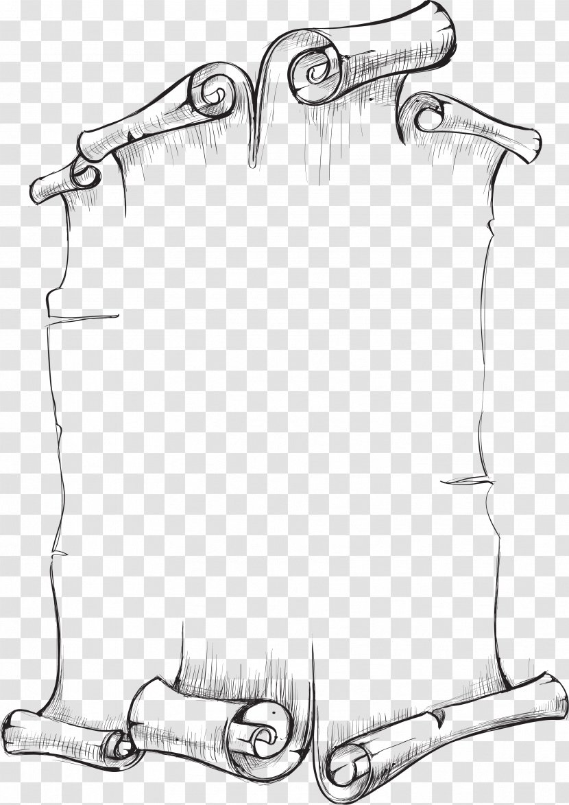 Drawing Line Art Clip - White - Scroll Transparent PNG