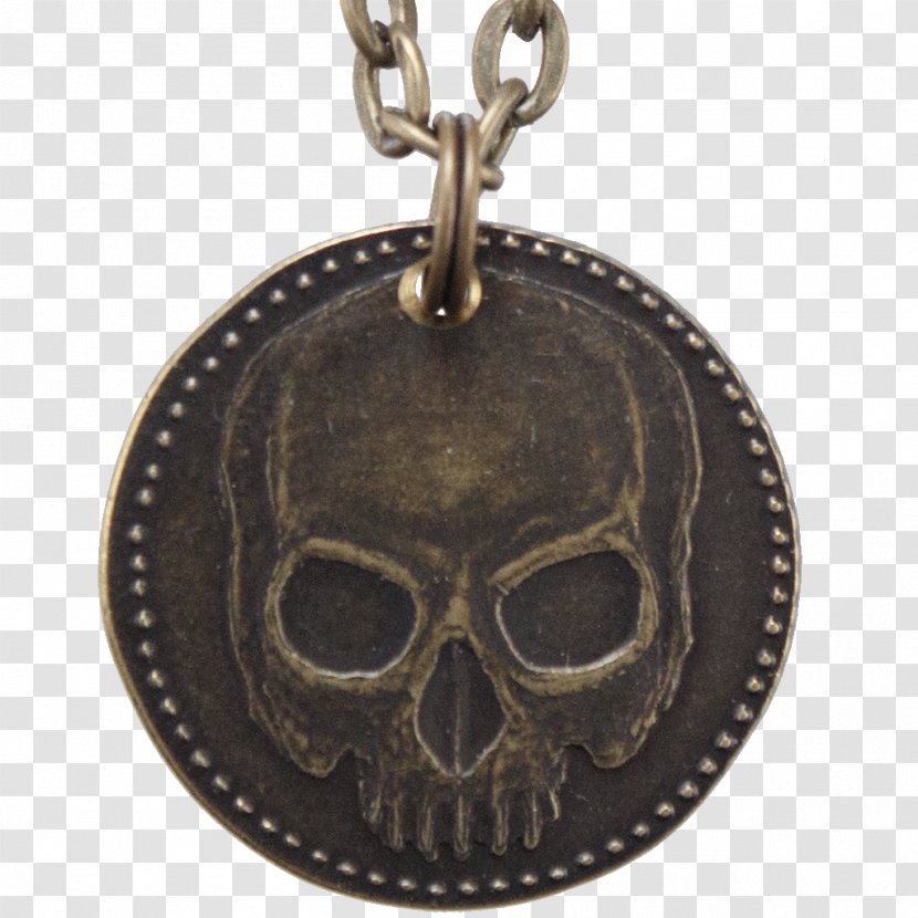Locket Bronze Silver Necklace Skull - Metal Transparent PNG