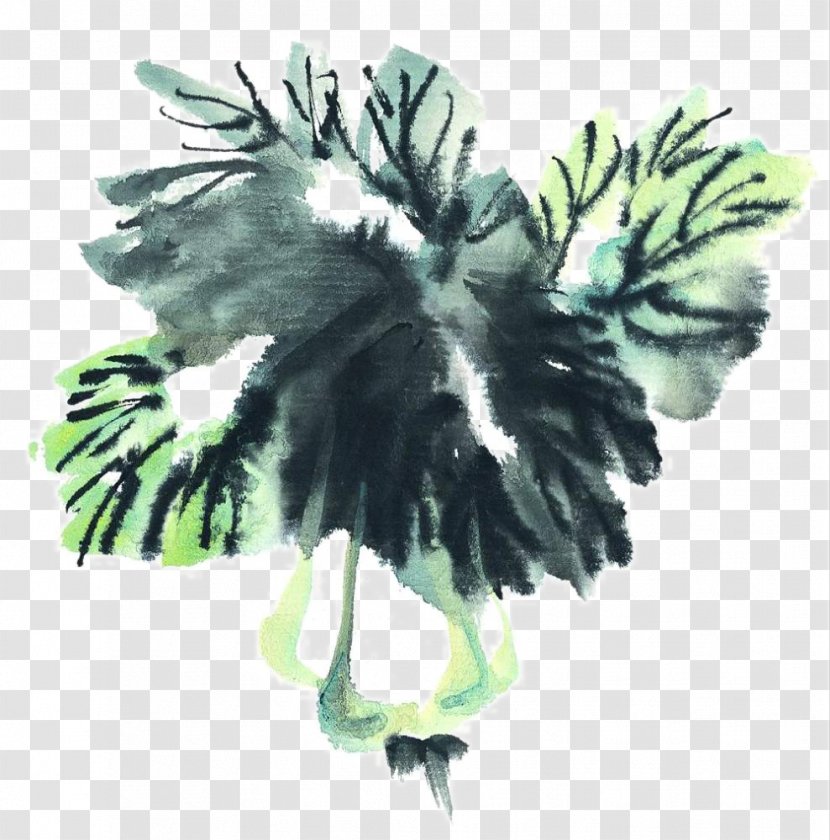 Ink Wash Painting Chinese Cabbage Inkstick Vegetable Transparent PNG