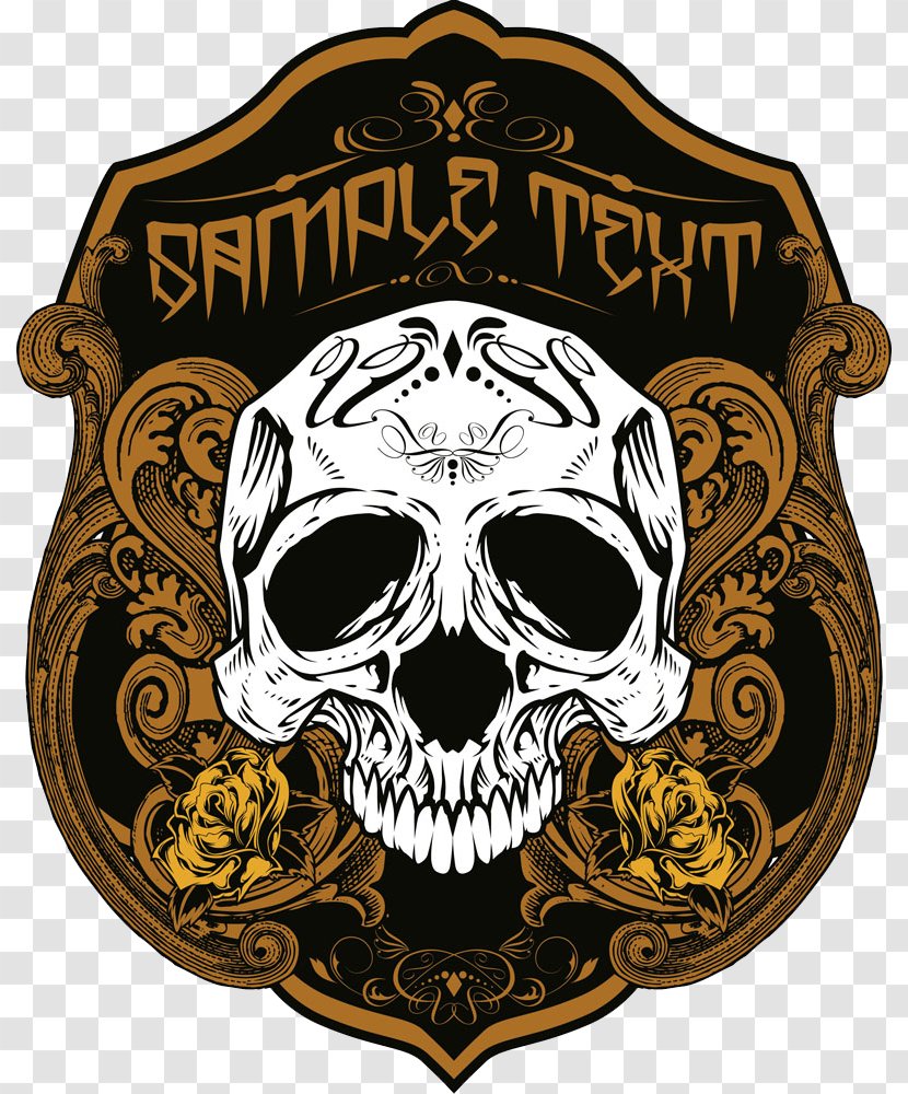 Printed T-shirt Skull - Drawing - European And American Retro Royal Transparent PNG