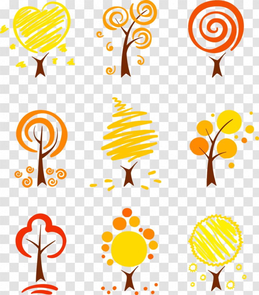 Tree Drawing - Yellow Transparent PNG