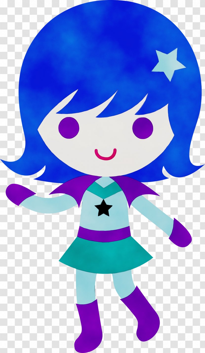 Girl Cartoon - Purple - Fictional Character Transparent PNG