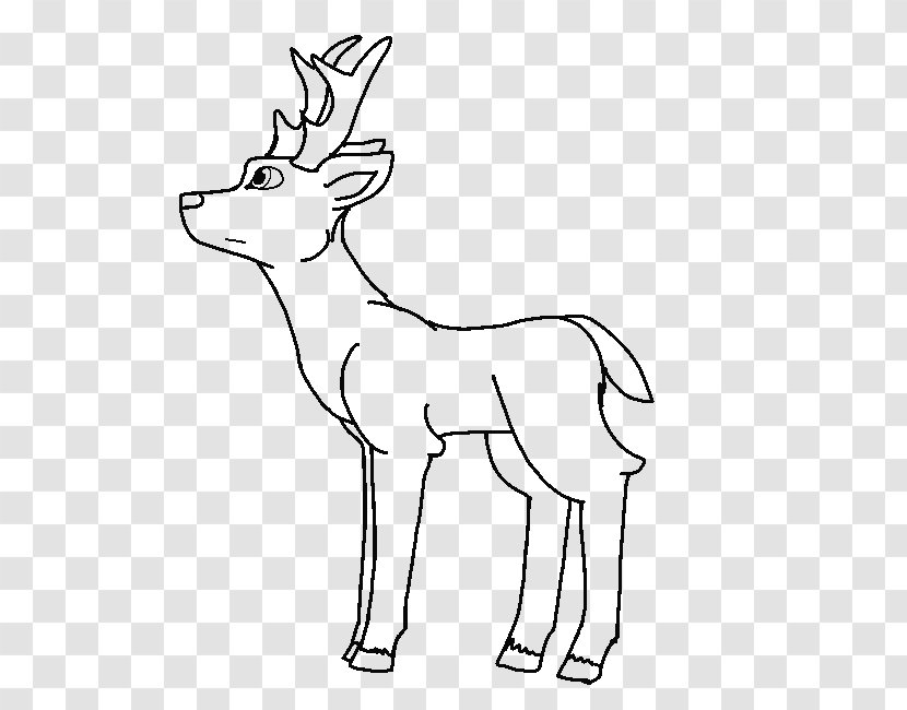 Reindeer Line Art Red Deer Elk - Pencil Transparent PNG