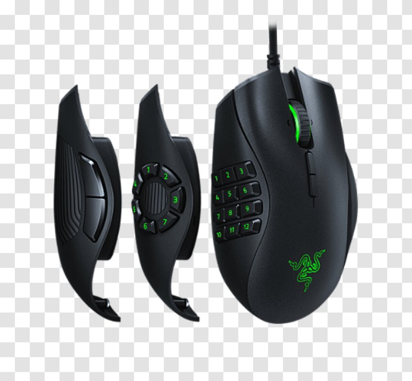 Computer Mouse USB Gaming Optical Razer Naga Trinity Backlit Inc. Hex V2 Laser RZ01-02410100-r3u1 - Personal Transparent PNG