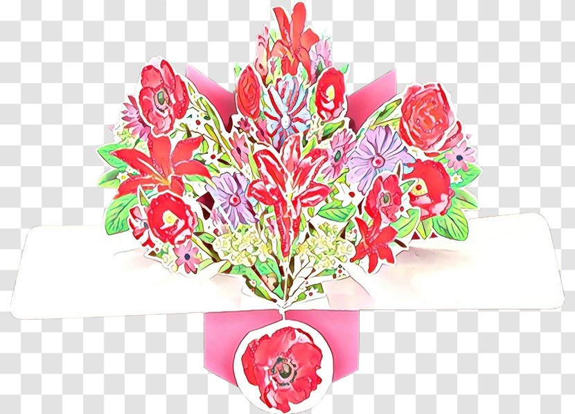 Pink Flower Cut Flowers Plant Leaf - Cartoon - Bouquet Transparent PNG