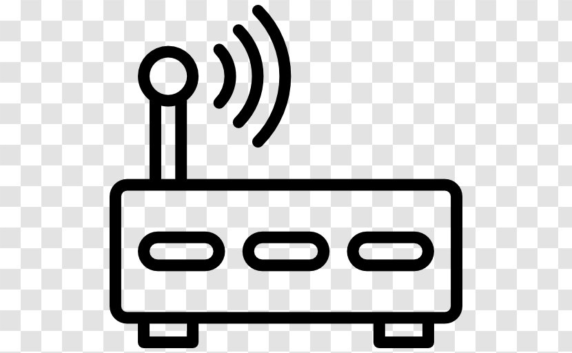Wireless Router Wi-Fi - Black And White - Icon Transparent PNG