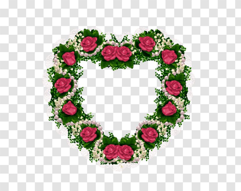 Valentines Day Flower Garden Roses Clip Art - Garland - Rose Love Border Transparent PNG