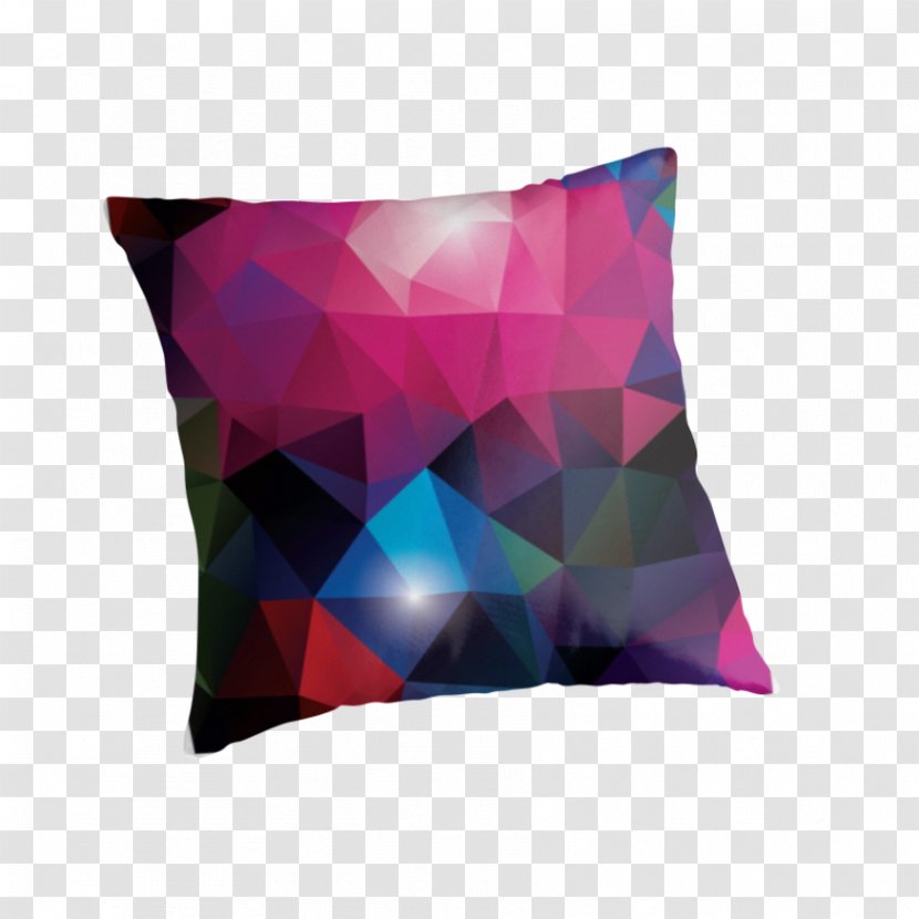 Cushion Throw Pillows Magenta Purple Violet - Abstract Geometric Transparent PNG