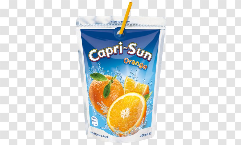 Orange Juice Capri Sun Drink Punch Transparent PNG