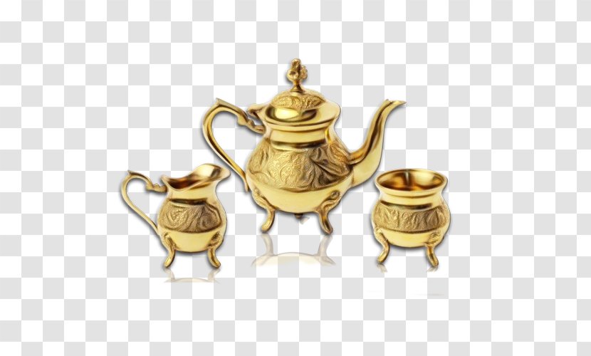 Teapot Tableware Kettle Tea Set Brass - Lid - Porcelain Transparent PNG