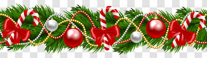 Candy Cane Christmas Garland Wreath Clip Art - Evergreen Cliparts Transparent PNG