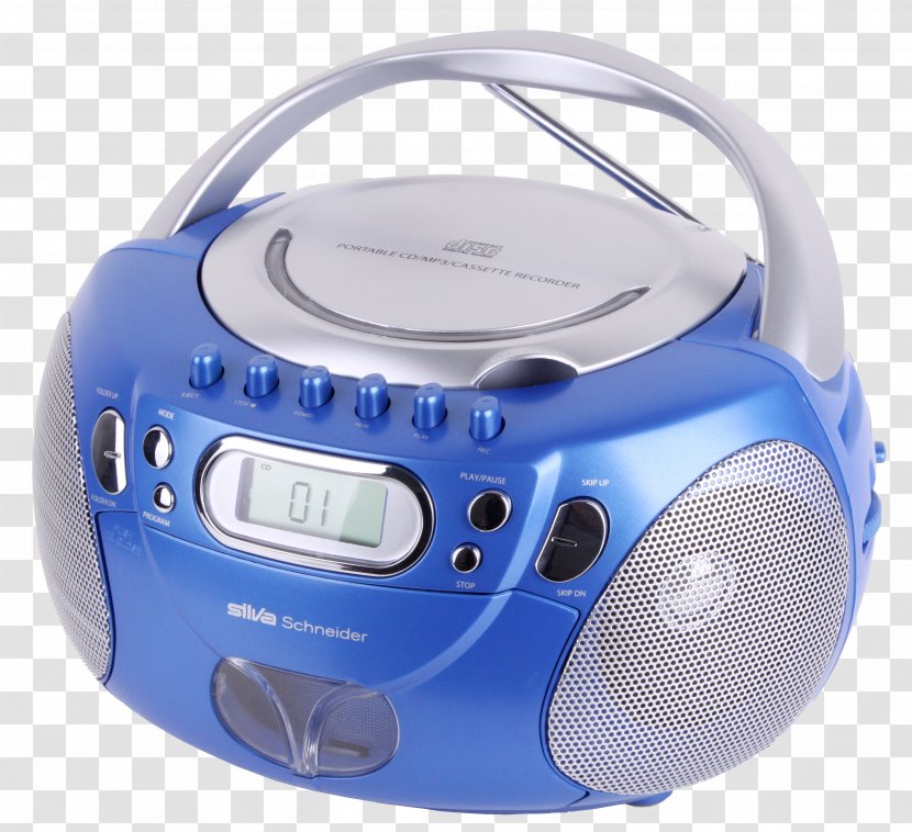 Radio Boombox Purple Blue Compact Disc - Ghetto Blaster Transparent PNG