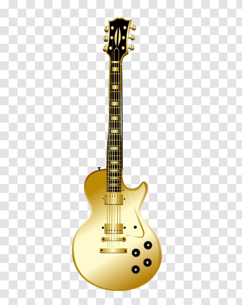 Golden Guitar Musical Instrument - Tree - Vector Transparent PNG