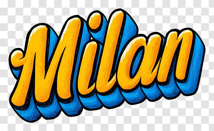 Milan - Stylized Milan Text Illustration Transparent PNG