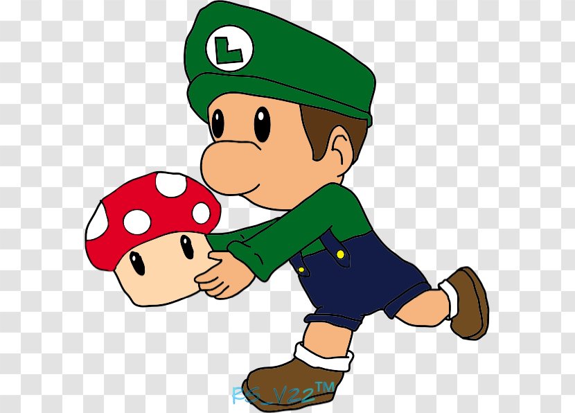 Luigi Mario Art Male Yoshi - Happiness - Baby Eating Transparent PNG