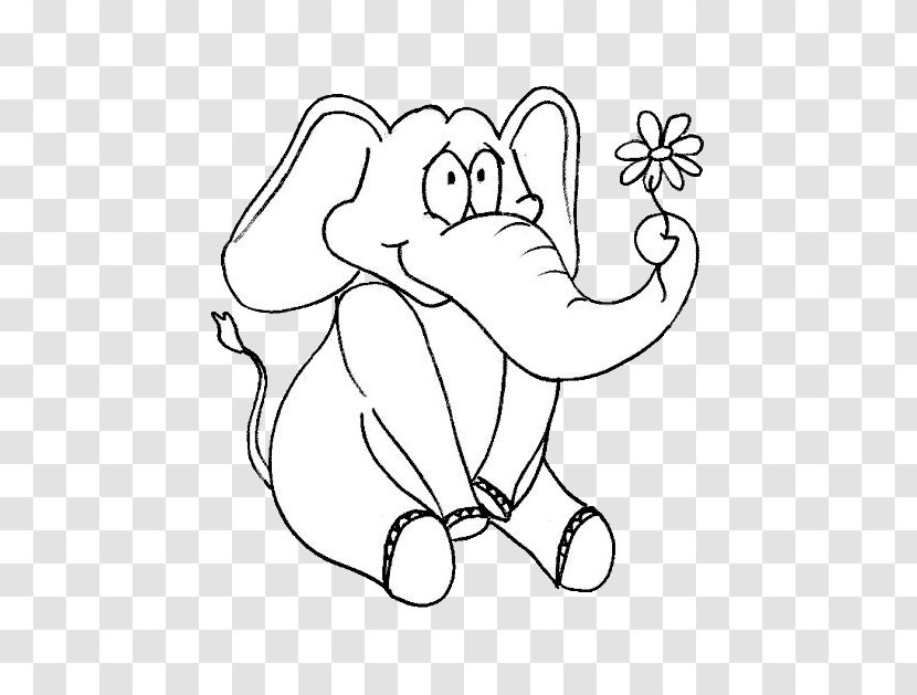 African Elephant Indian Coloring Book Child - Flower - Shy Transparent PNG