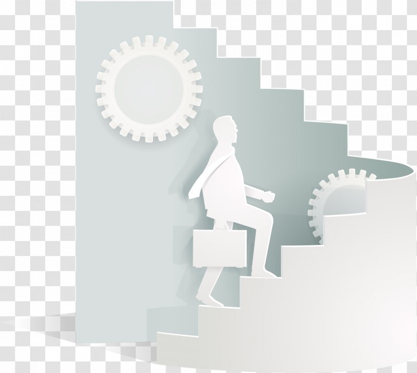 Gear Infographic - Businessperson - Vector Painted Stairs Label Transparent PNG