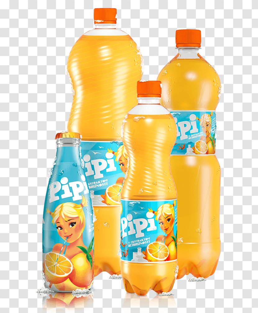Orange Drink Soft Juice Plastic Bottle Fizzy Drinks - Pipi Transparent PNG