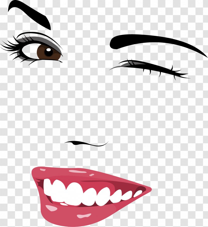 Wink Eyebrow Facial Expression - Watercolor - Hand-painted Characters, Expression, Smiling Face Transparent PNG