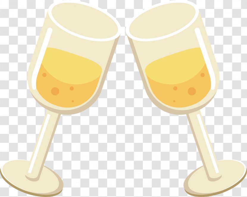 Soft Drink Wine Glass Beer Champagne - Yellow Transparent PNG