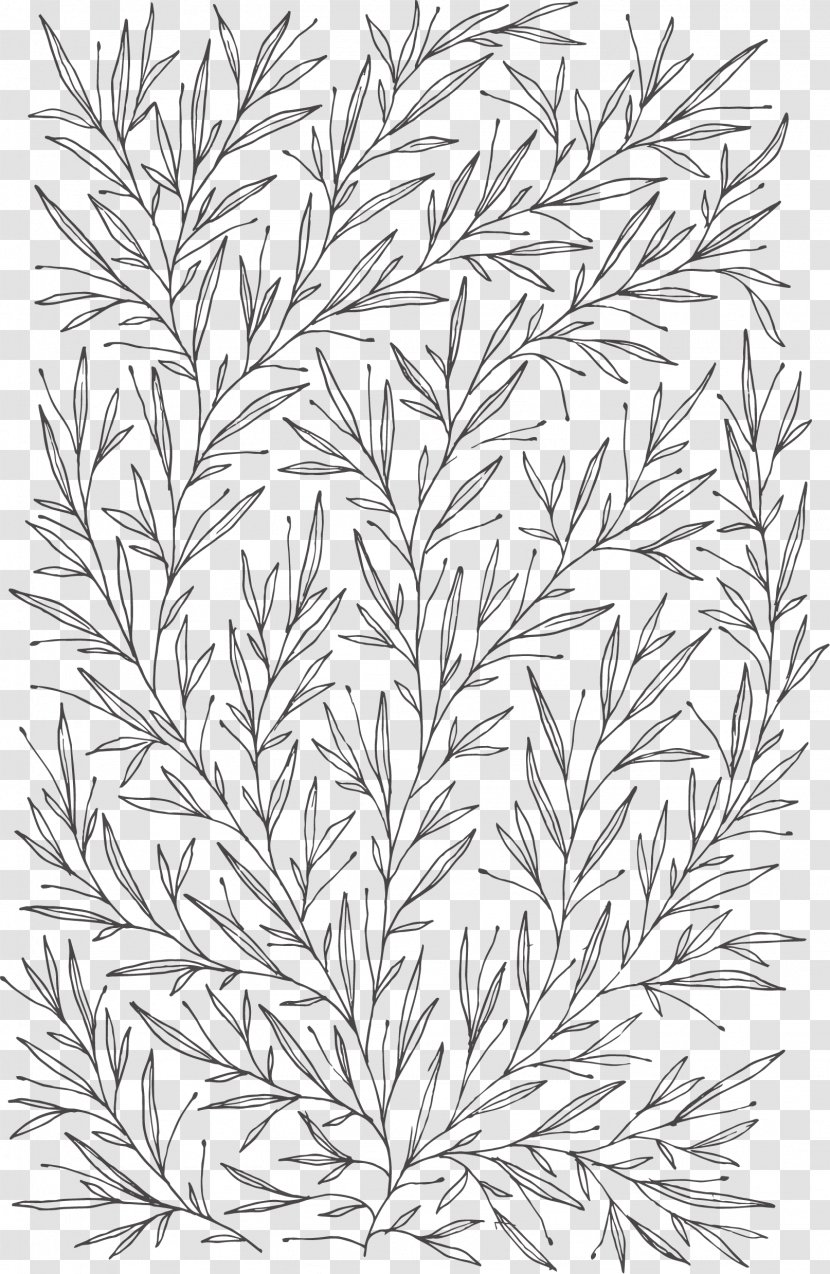 Motif Leaf Pattern - Grass Family - Hand Painted Japanese Leaves Transparent PNG
