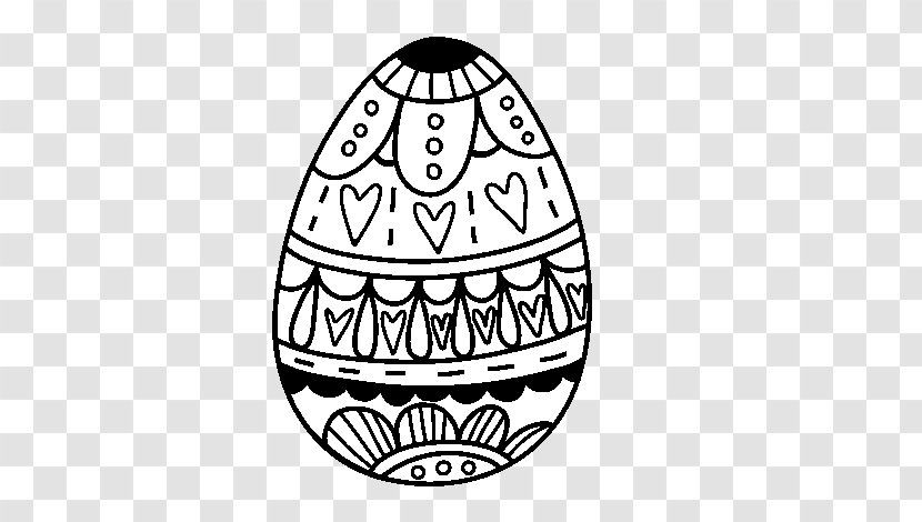 Drawing Coloring Book Easter Egg Image - Monochrome Transparent PNG
