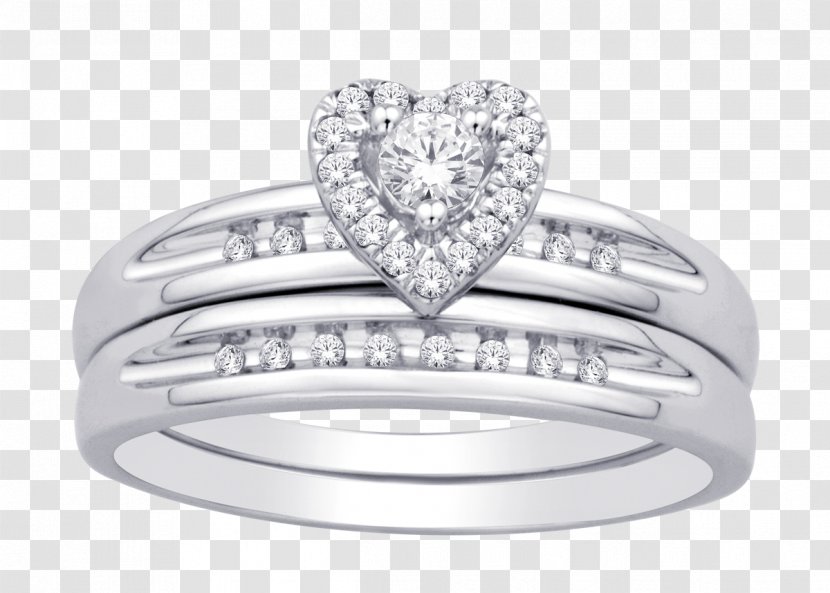 Wedding Ring 10K White Gold 1/4 Ct.tw. Diamond Bridal Ring, Adult Unisex Jewellery - 10k Rings Transparent PNG