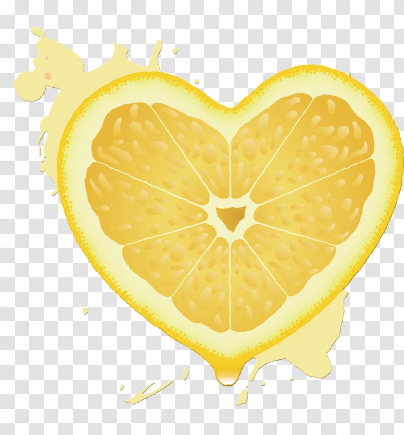 Lemon Orange Juice Citron - Heart-shaped Transparent PNG