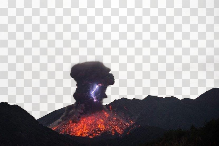 Sakurajima Chaitxe9n Mount Merapi Volcano Lightning - Picture Transparent PNG