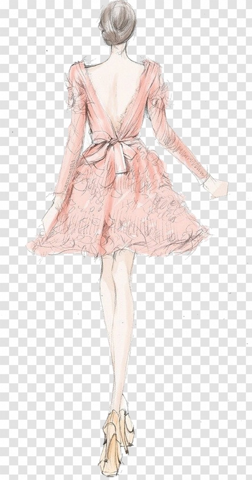 Drawing Fashion Illustration Design Sketch - Heart - Creative Pink Skirt Woman Transparent PNG