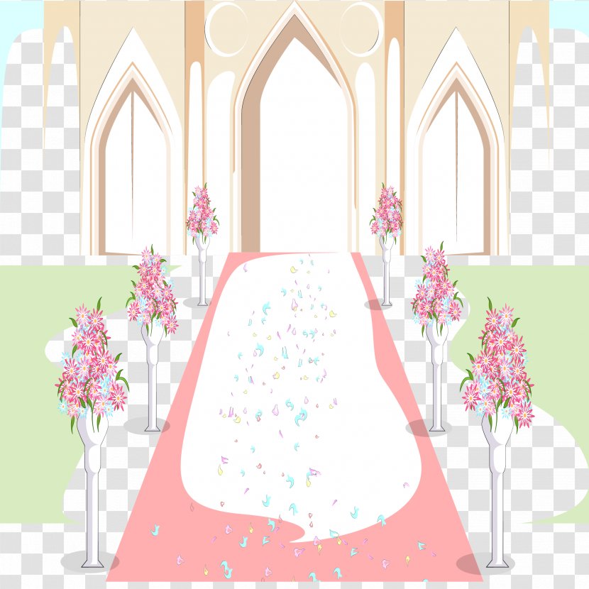 Wedding Illustration - Flower - The Background Of Hall Transparent PNG