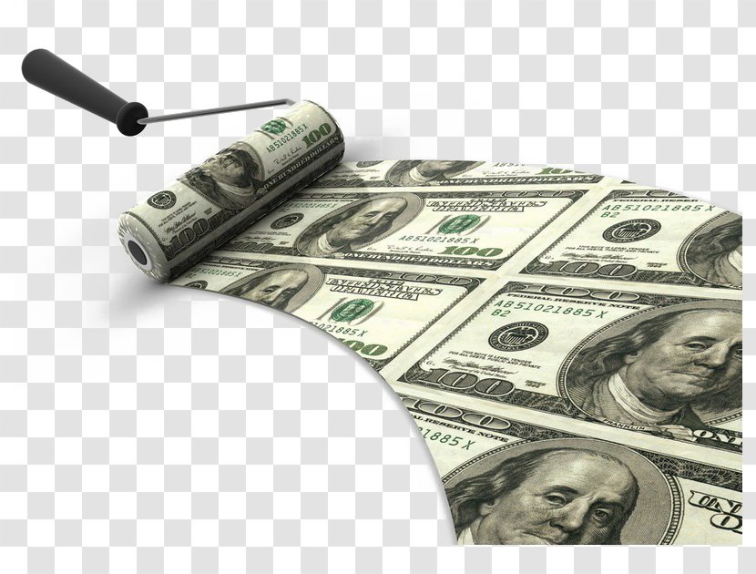Paint Roller Money Brush House Painter And Decorator - Currency - Wall Roll Out A Dollar Transparent PNG