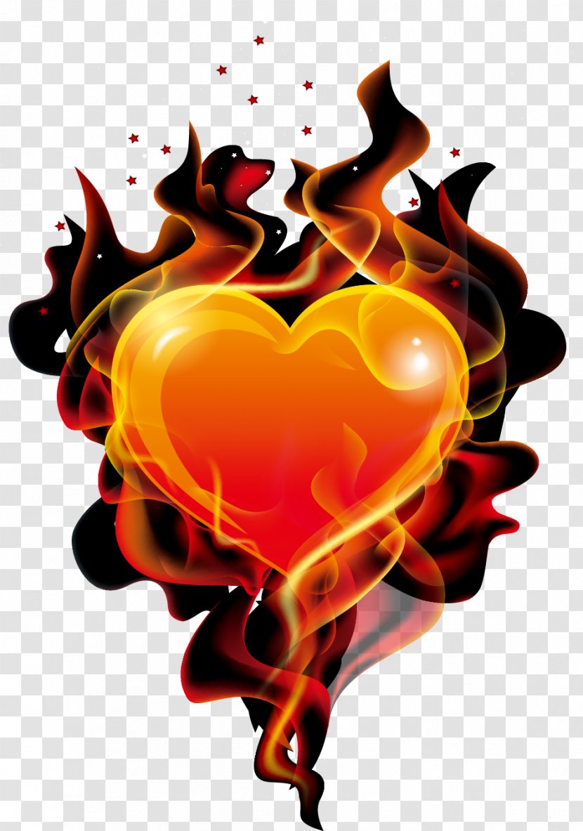T-shirt Flame Combustion - Heart - Of Love Transparent PNG