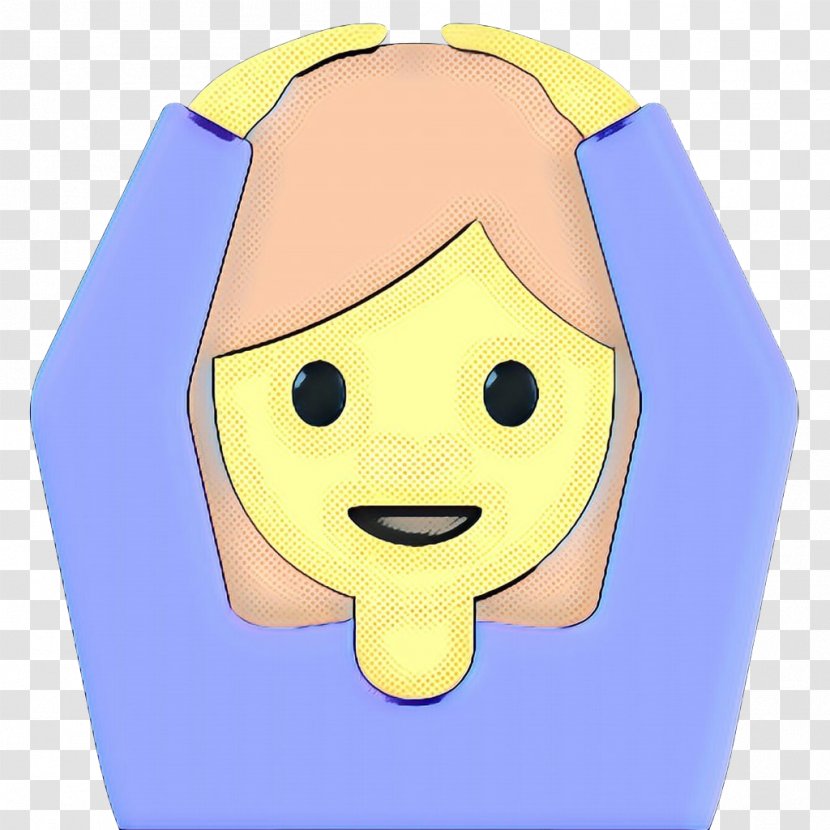 Cartoon Face Yellow Blue Head - Electric Smile Transparent PNG