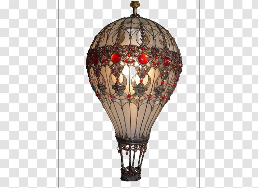 Incandescent Light Bulb Hot Air Balloon Electric Fixture - Lantern - Retro Lamps Transparent PNG