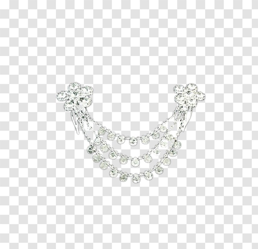 Necklace Pearl Silver Body Piercing Jewellery Pattern - Diamond / Tiara Hair Accessories Transparent PNG