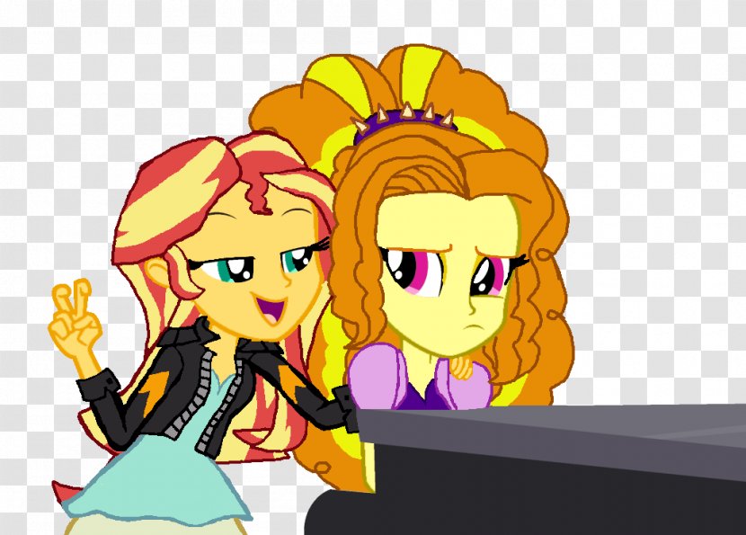 Aria Blaze Sonata Sunaria Sunset Shimmer Kiss - Deviantart - Computer Transparent PNG