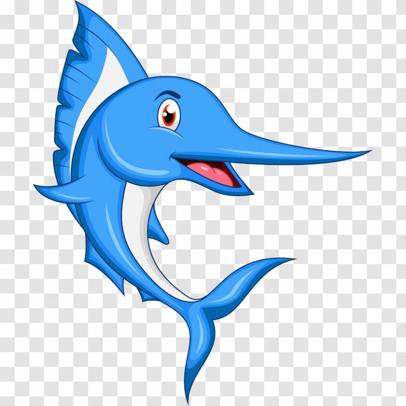 Cartoon Shark - Electric Blue Fish Transparent PNG