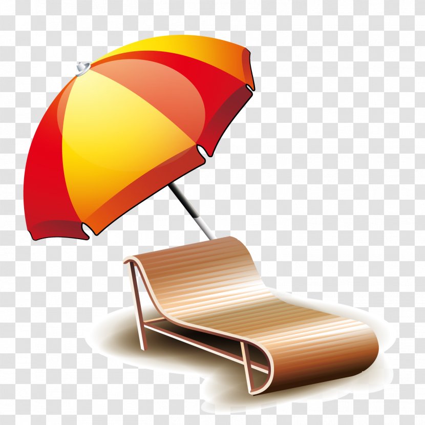 Chair Umbrella Em - Idea - Vector Seaside Vacation Transparent PNG