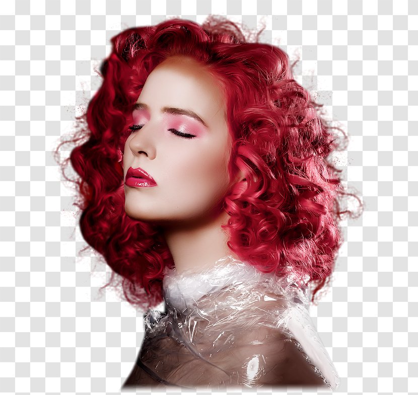 Red Hair Painting Beauty Parlour - Layered Transparent PNG