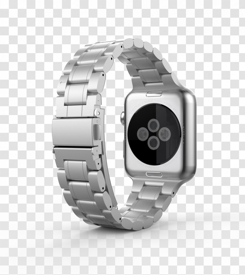 Stainless Steel Apple Watch Strap - Silver Transparent PNG