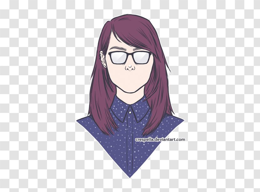 Glasses Nose Illustration Violet Brown Hair - Tree - Edgar Allan Poe Grave Transparent PNG