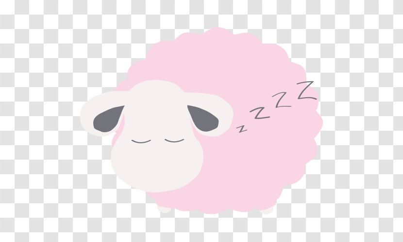 Snout Pink M Character Clip Art - Mammal - Sheep Sleep Transparent PNG