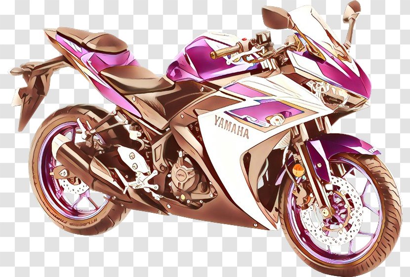 Bike Cartoon - Yamaha - Magenta Superbike Racing Transparent PNG