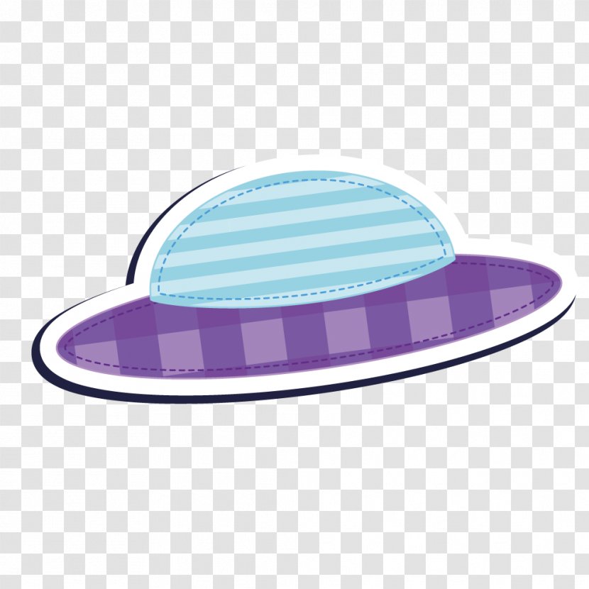 Purple Blue - Headgear - Plaid Spaceship Transparent PNG