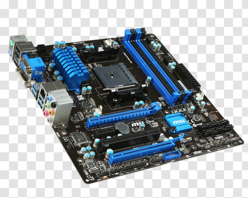 Motherboard Socket FM2+ MicroATX MSI A78M-E45 - Network Interface Controller - Computer Cooling Transparent PNG